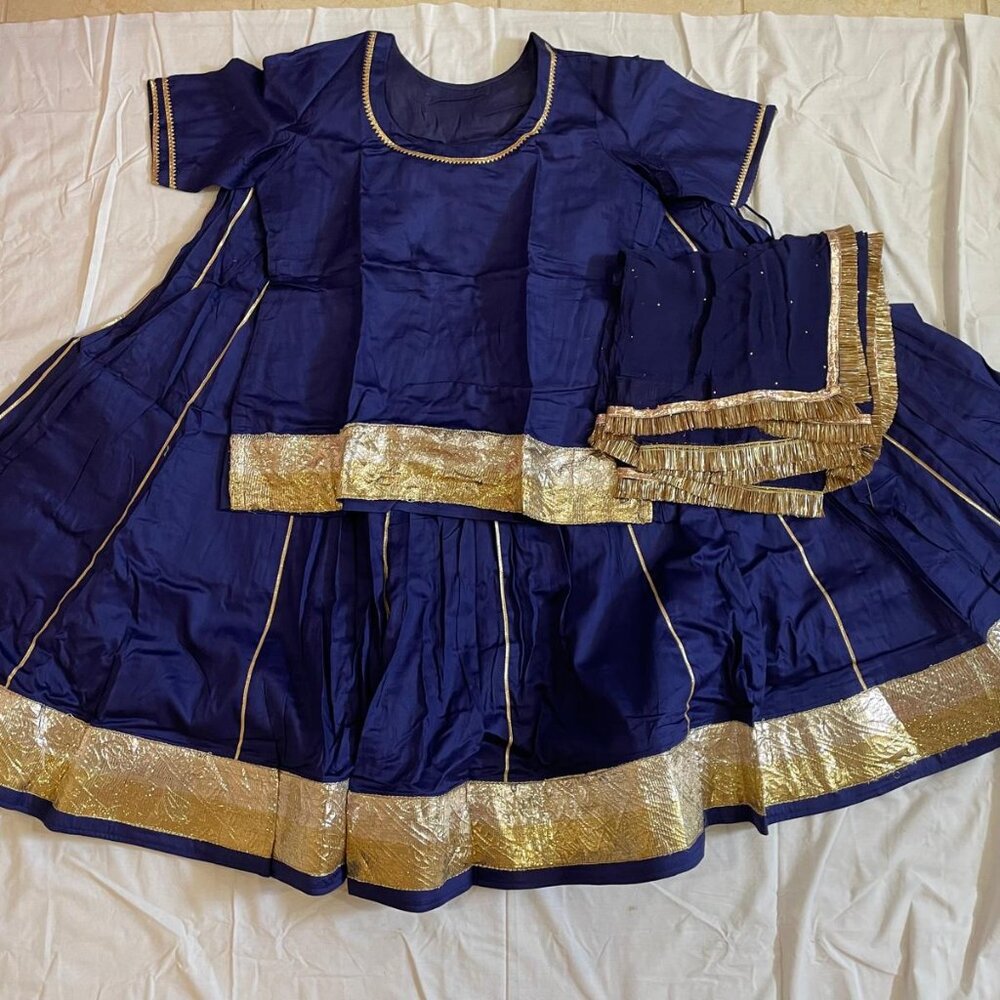 Blue Rajashthani Lehenga